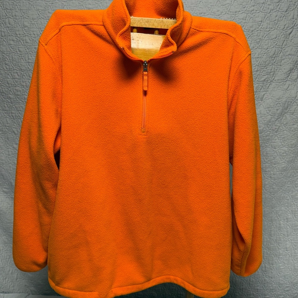 Lands' End Men's Vibrant Orange Zip-Up Sweater
